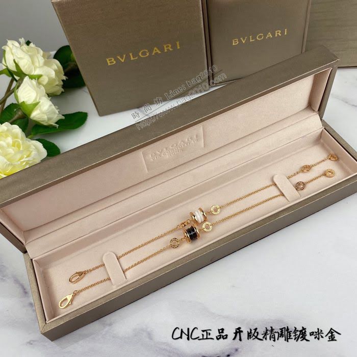 Bvlgari飾品 寶格麗新款925銀精工黑白陶瓷手鏈  zgbq3346